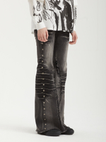 Женские Джинсы (Regular Fit) Sadie Black Washed Studded Lace Up Flare