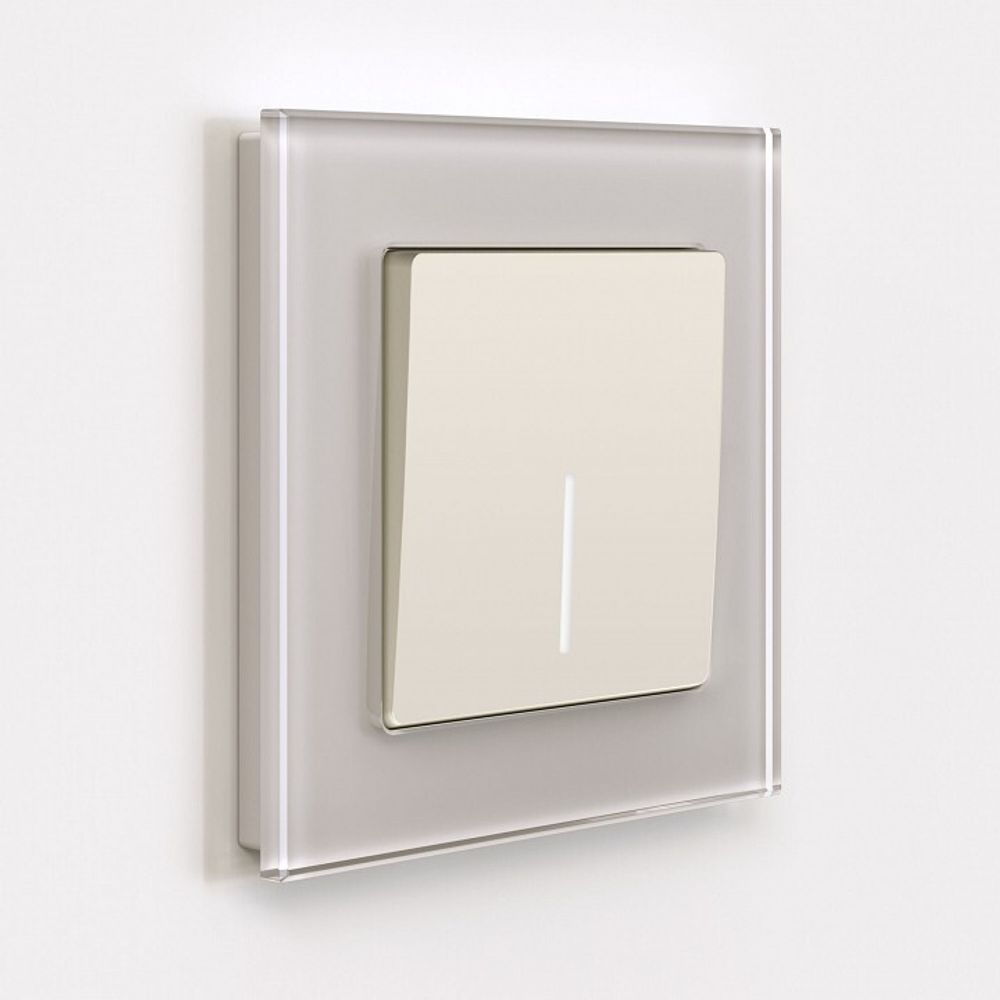 Выключатель одноклавишный с подсветкой без рамки Werkel айвори матовый W1110162