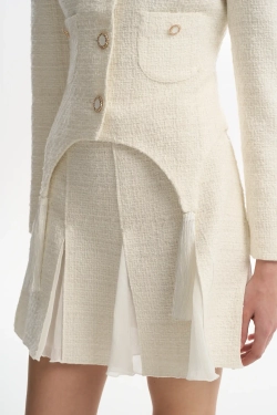 Юбка-мини со вставками белая