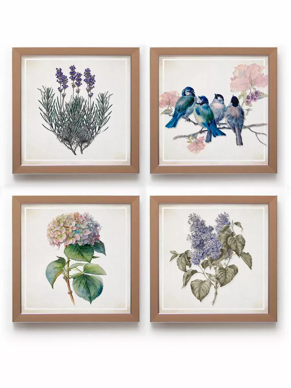 Картины на стену интерьерная на холсте 4 шт, 23*23 см