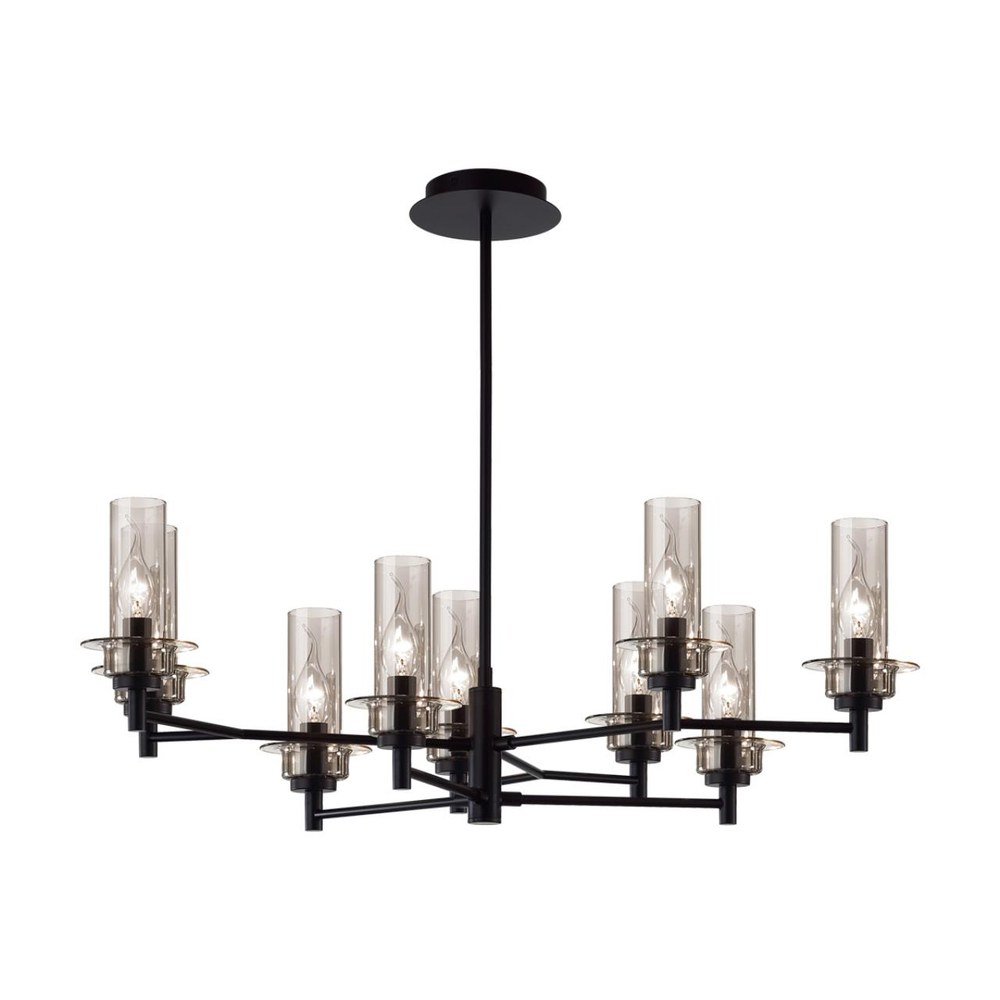 6555/9C CLASSI LN26 100 черный/дымчатый/металл/стекло Люстра потолочная E14 9*40W 220V MADONNA