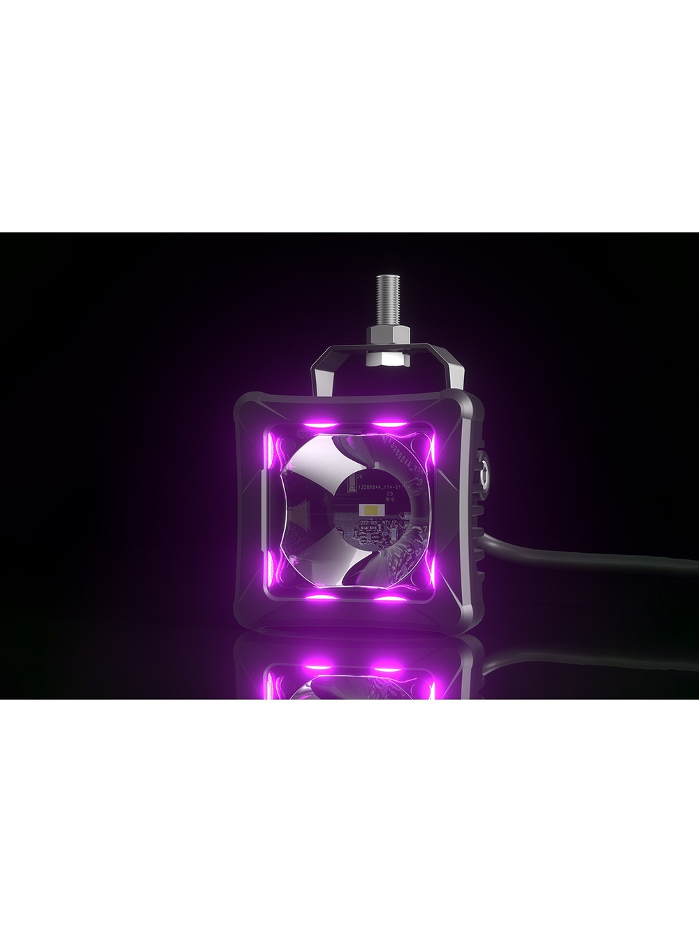 Светодиодные фары дальнего света AURORA 76x76 мм 30W с RGB подсветкой