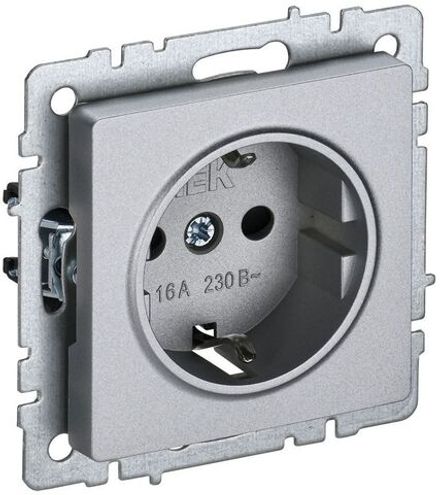 Розетка BRITE РС11-1-0-БрА 16А с заземл. без защ. шторки механизм алюм. IEK BR-R11-16-K47