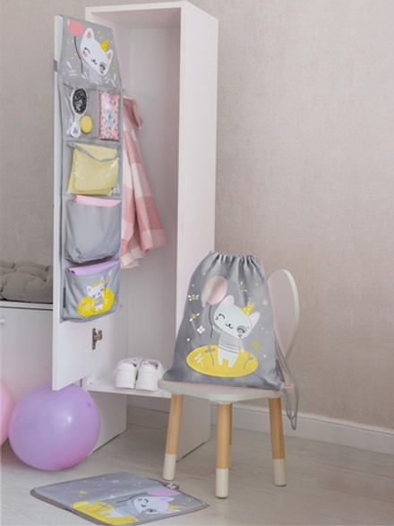 Набор 2 Котик, серый (Карман+ковер+мешок) Пакет