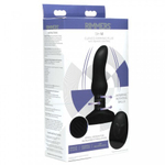 Анальная вибропробка с дистанционным управлением Rimmers Slim M Curved Rimming Plug, черный, 13.9х3.8 см