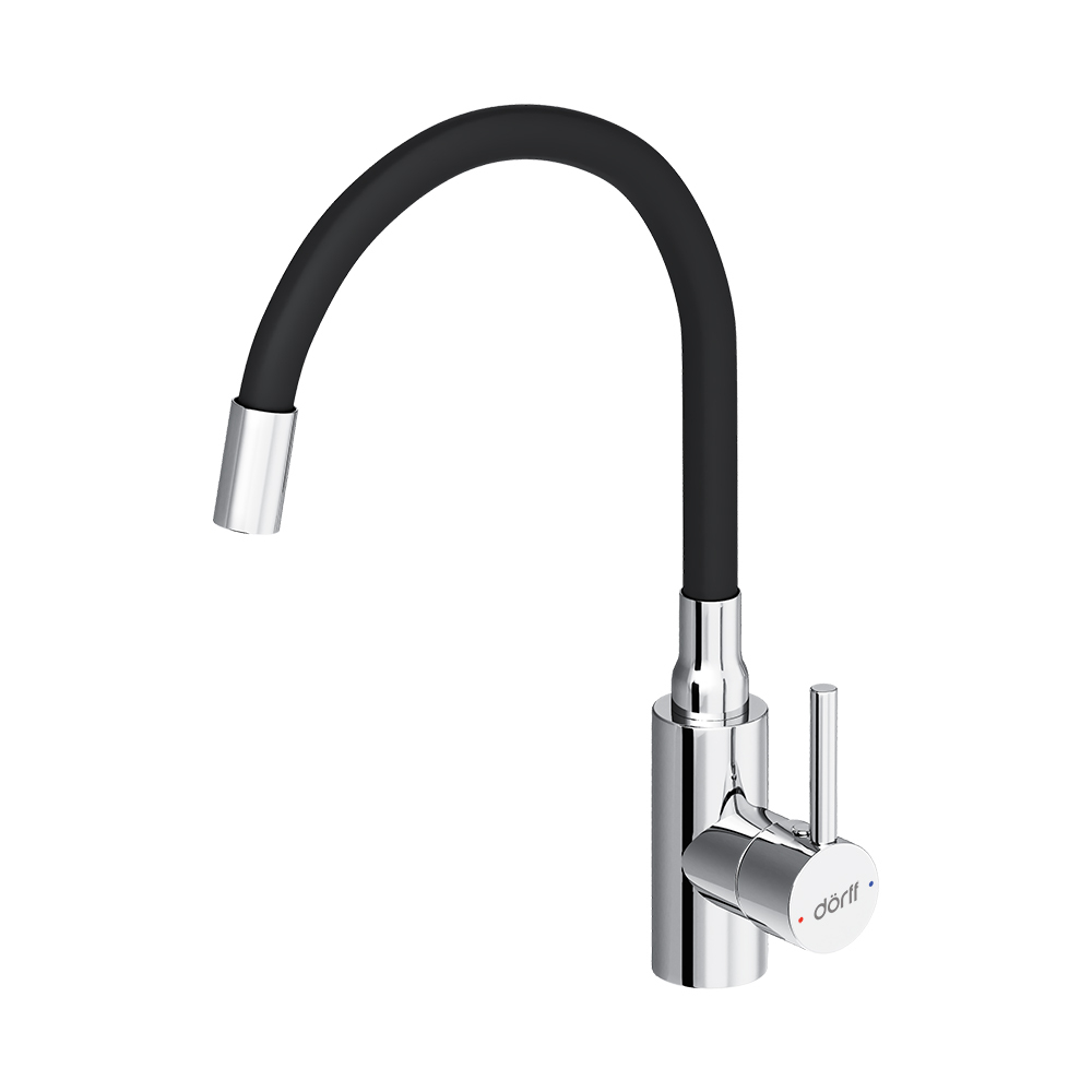Смеситель для кухни с гибким изливом Dorff Logic D3007622 Черный