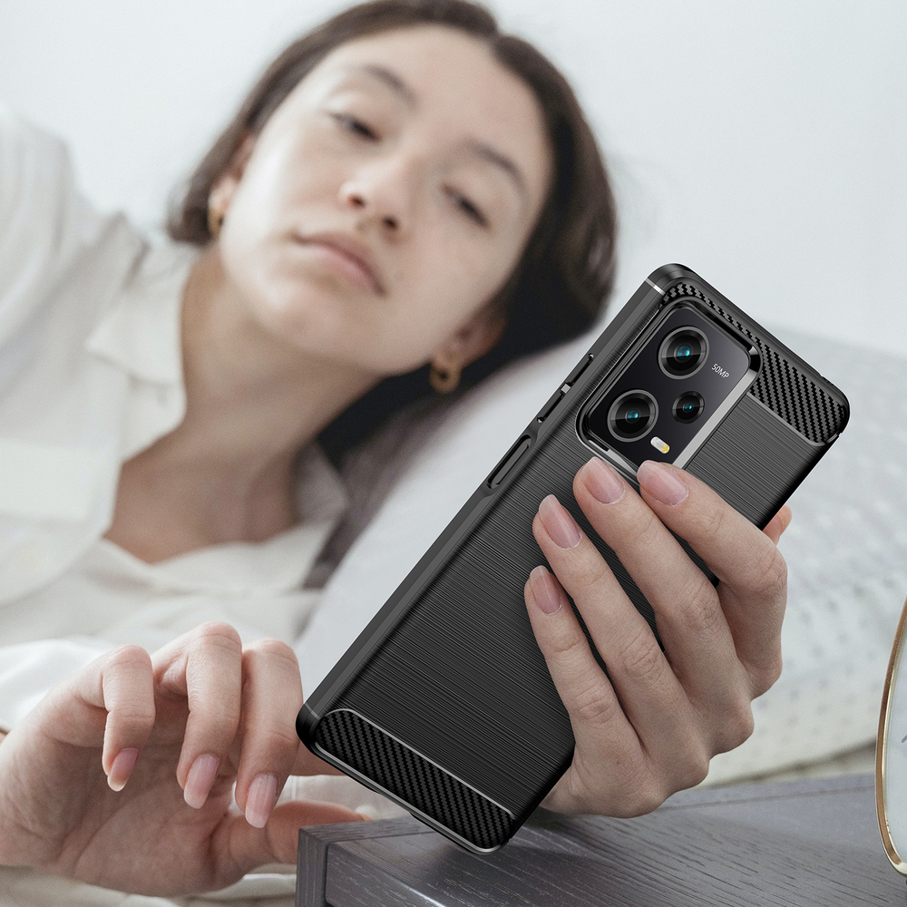 Чехол в стиле карбон для смартфона Xiaomi Redmi Note 12 Pro и POCO X5 Pro 5G, серия Carbon от Caseport