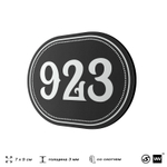 Номерок на дверь квартиры 923, для кабинета, офиса, шильдик 9 х 7 см, черный, Айдентика Технолоджи
