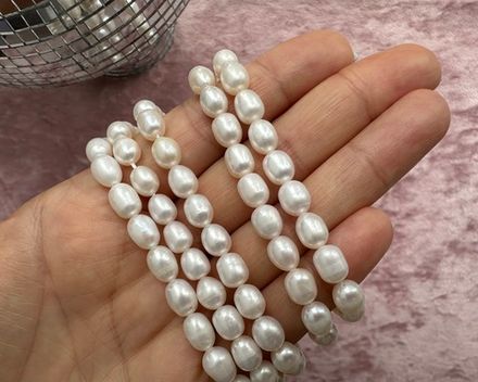 Жемчуг натуральный, рис 6-6,3мм