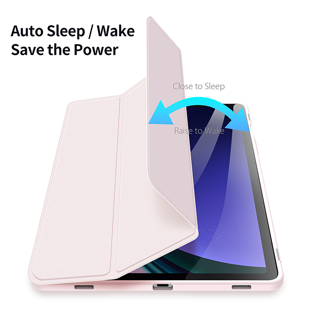 Чехол книжка розового цвета для планшета Samsung Tab S10 Lite, Tab S10 FE, Tab S9, Tab S9 FE, серия Toby Series Case от Dux Ducis
