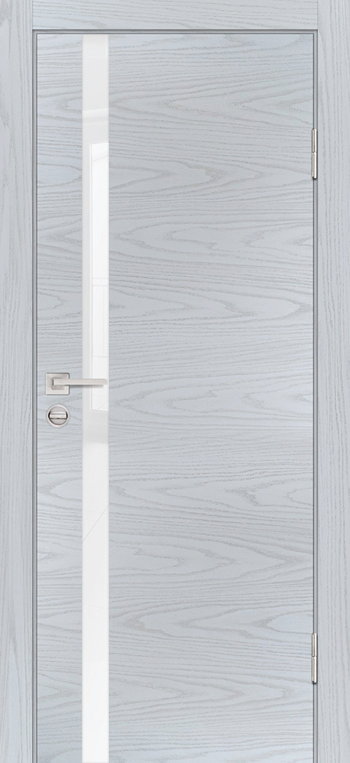Дверь P-8 / Цвет Дуб скай серый / белоснежный лакобель / Двери PROFILO PORTE