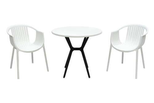 Набор мебели ЭСКАЛЕЙТ  арт.PP0004WPб+PP9901WRбч белый, черный,  (2стула ЭСКАЛЕЙТ бел+стол ТЕОРИ бел черн ножками)
