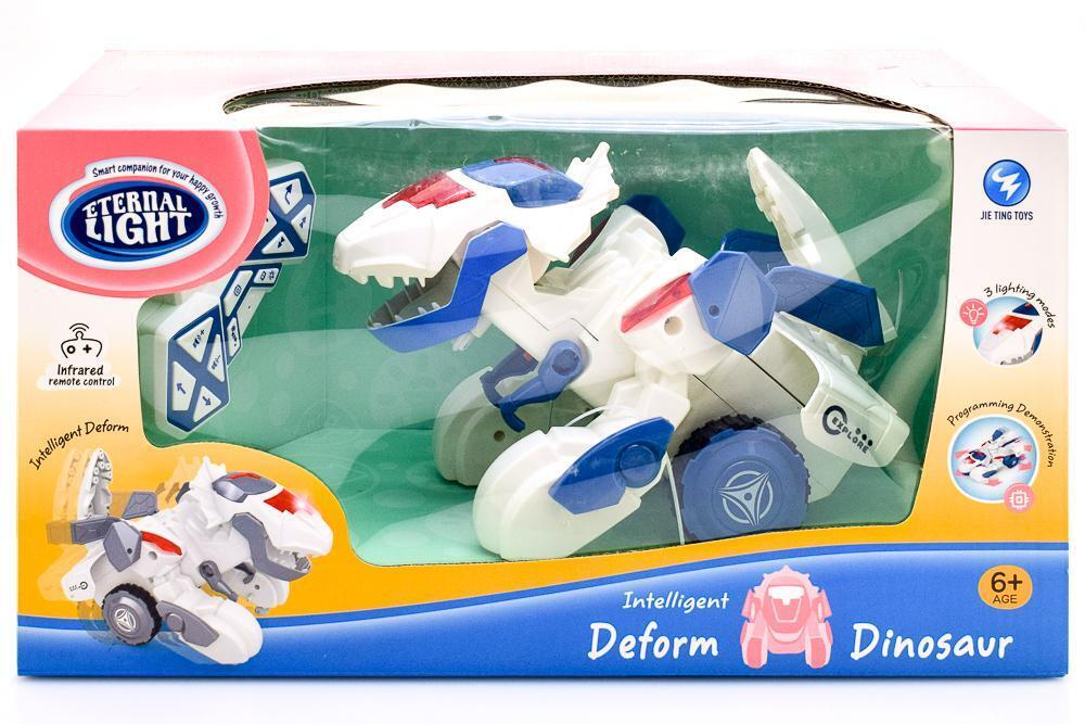 Динозавр, ИКуправление,свет,звук,трансформация,аккум.USB шнур, эл.пит.АА*2шт.не в компл,ассорт, коробка