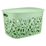 Коробка ФЛОРА 25л с крышкой мята (комплект 5 шт)