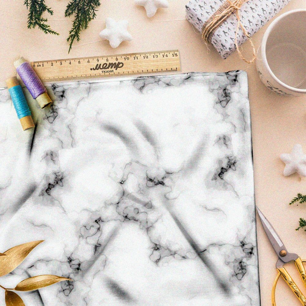 Ткань барби белый мрамор