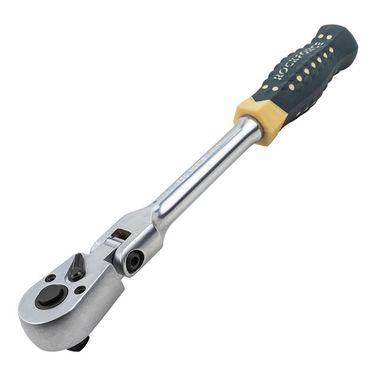 Трещотка реверсивная шарнирная с резиновой ручкой 3/8''(72зуб., L-250мм) RockForce##Rock FORCE RF-802318