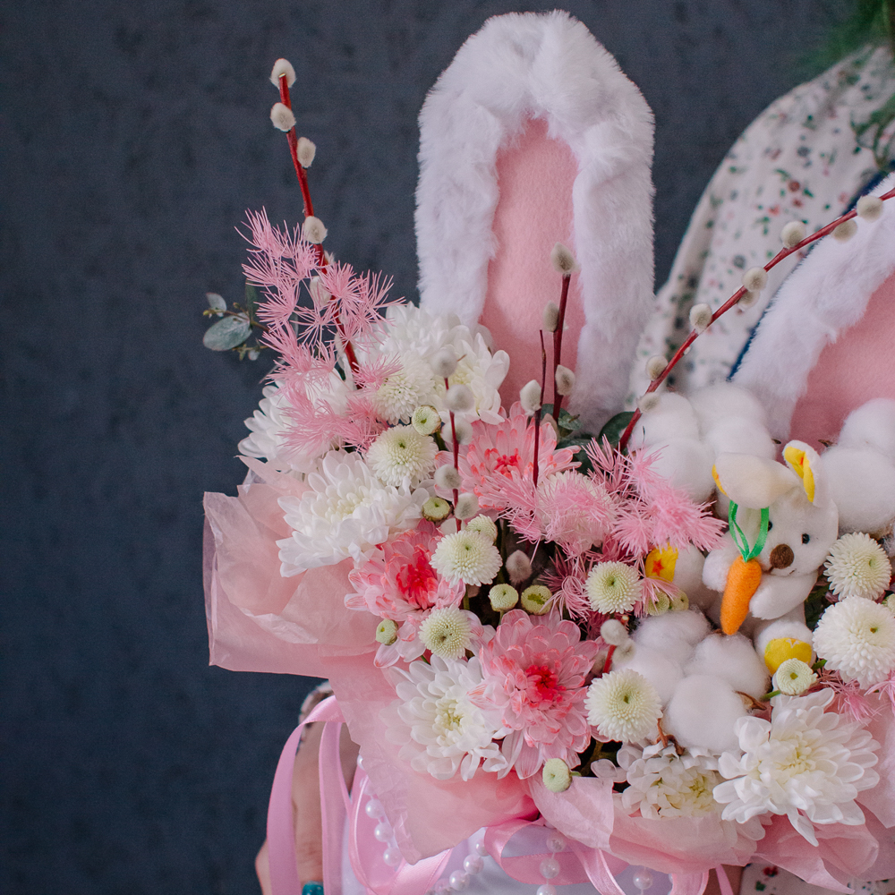 163. Милая весенняя коробка с ушками и вербой