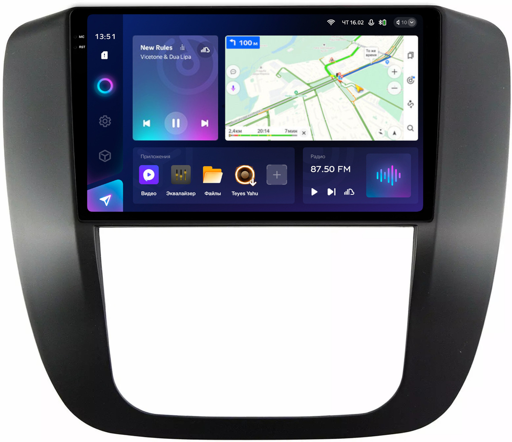 Магнитола для Chevrolet Tahoe 900 2006-2014 (рамка черная) - Teyes CC3-2K QLed Android 10, ТОП процессор, SIM-слот, CarPlay