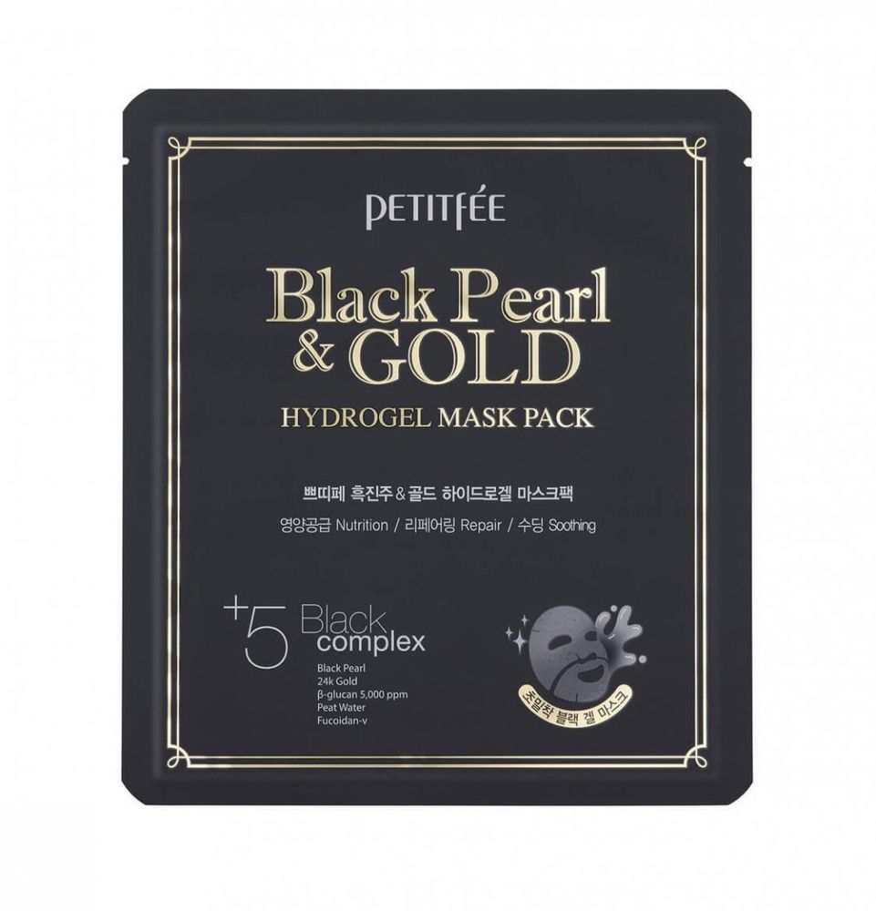 Гидрогелевая маска Petitfee Black Pearl &amp; Gold Hydrogel Mask Pack 32 мл