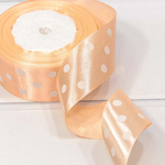 Лента Атласная 3,8см х 28м Сатин горох (Розовый)