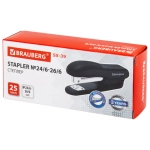 Степлер №24/6, 26/6 BRAUBERG "SX-39", до 25 листов, черный