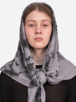 Платок муслиновый "Правда". Серый
