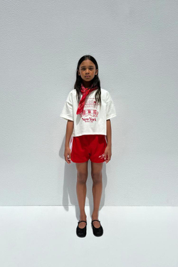 ZARA ФУТБОЛКА ИЗ ТКАНИ С ПРИНТОМ, БЕЛЫЙ/КРАСНЫЙ