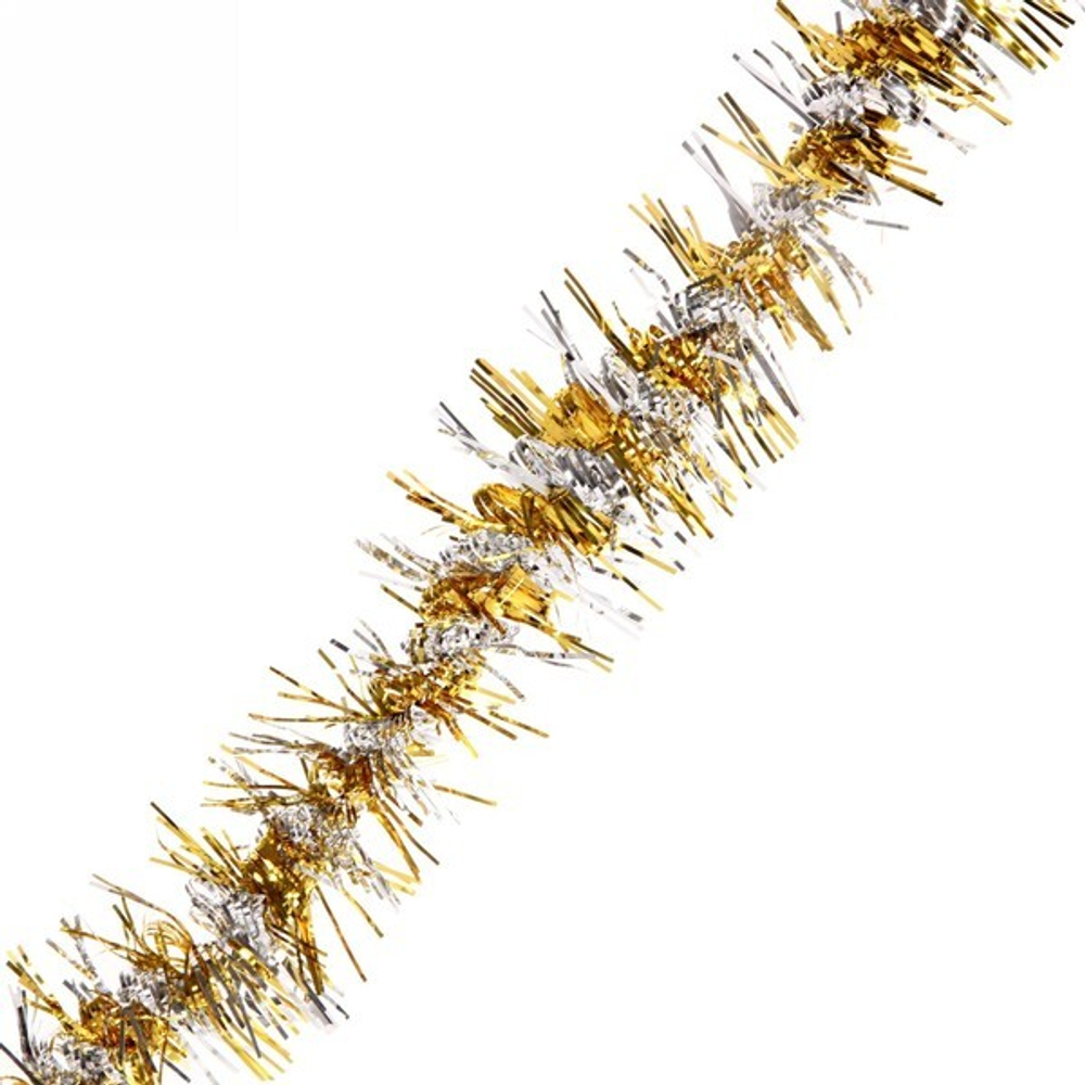 Мишура 2м 9см «Фейерверк» серебро/золото