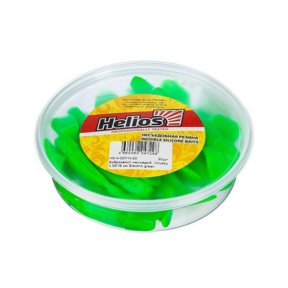 Виброхвост несъедоб. Chubby 3,55&#39;/9 см Electric green 20шт. (HS-4-007-N-20) Helios