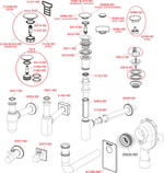 A392 BLACK Донный клапан сифона для умыв. click/clack 5/4", ц-мет. с переливом и большой загл черный