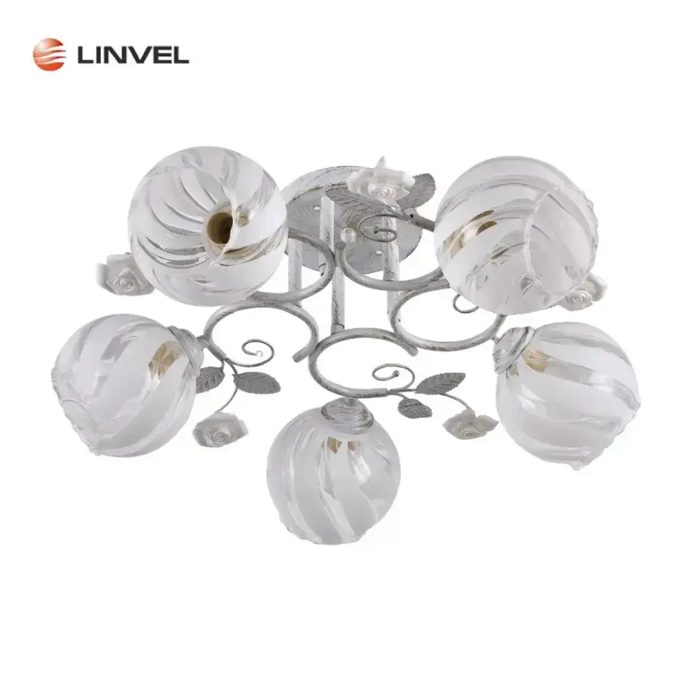 Linvel Люстра потолочная/светильник LV 9201/5 Розали Белый/золото E27 60W Linvel 600 H240мм