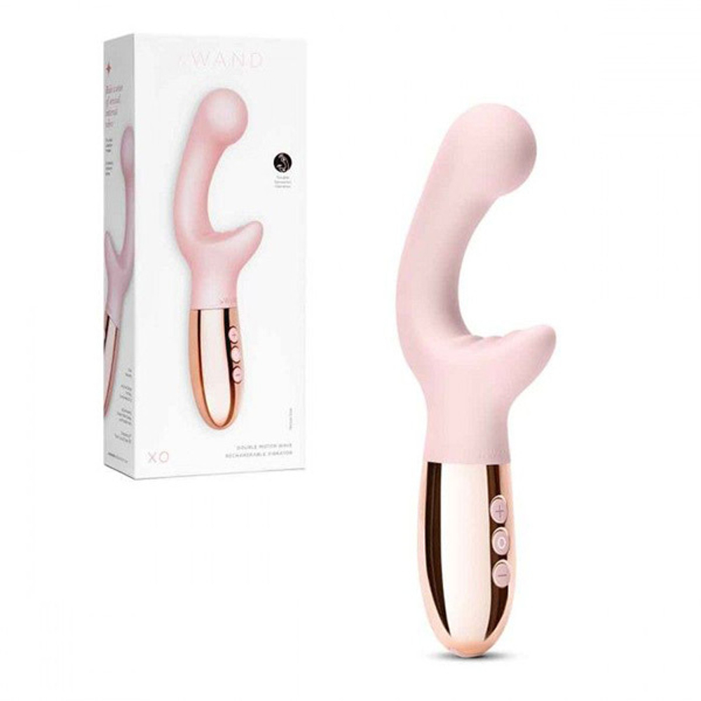 Розовый вибромассажер 19см с двумя моторами Le Wand XO Pink LW-039-RG