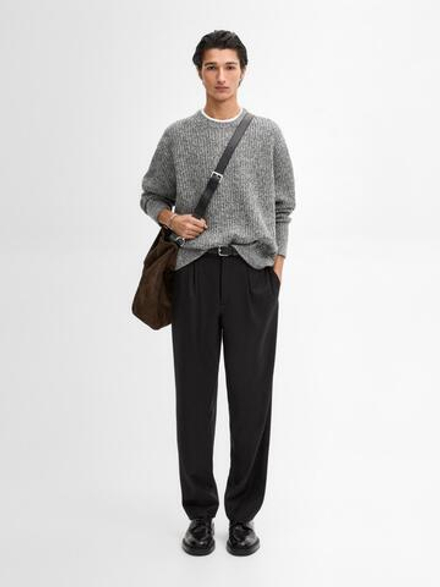 Massimo Dutti Свитер из смесовой шерсти, антрацитово-серый