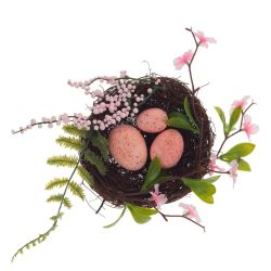 GAEM Изделие декоративное "Гнездо пасхальное", L16 W16 H6 см, 3в.