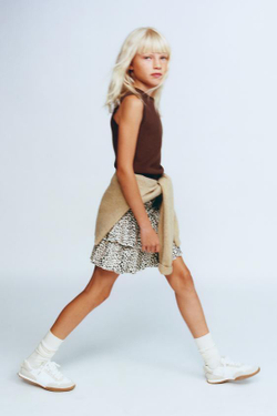 ZARA ТОП ИЗ ТРИКОТАЖА БЕЗ РУКАВОВ, КОРИЧНЕВЫЙ