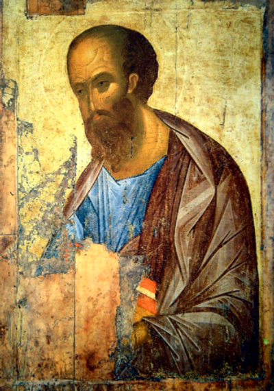 Икона святой Апостол Павел на дереве на левкасе