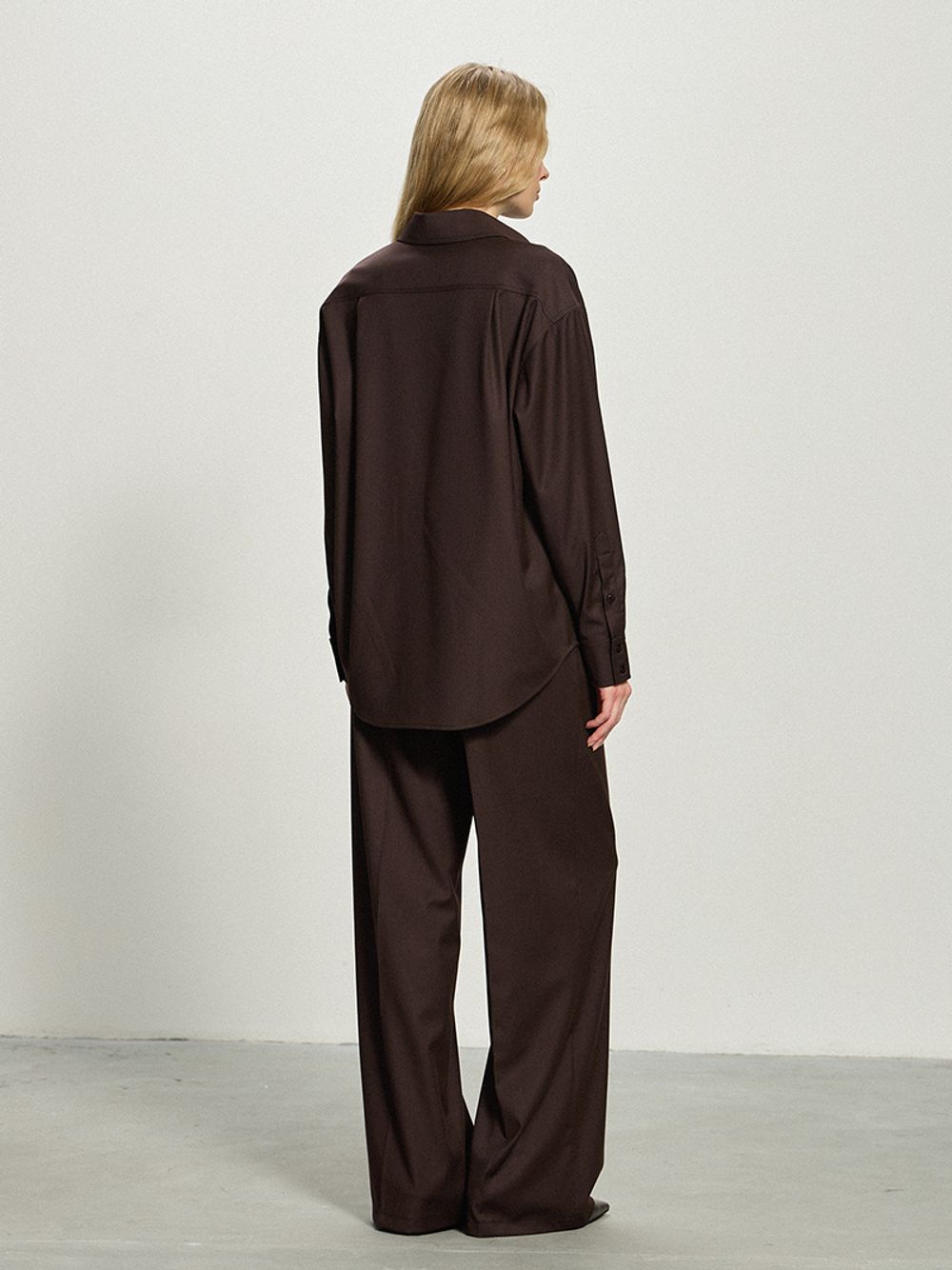 Рубашка Хельсинки коричневая смесовая шерсть