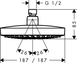 Верхний душ 26528400 Croma Select E 180 2jet EcoSmart 9 л/мин