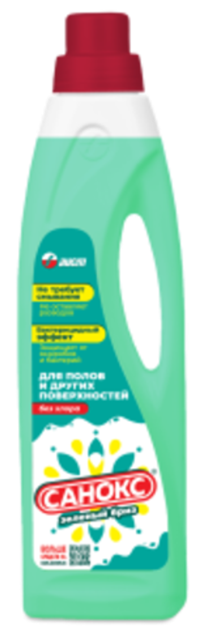 Средство для мытья пола и других поверхностей САНОКС Зелёный бриз 950 мл.