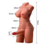 Реалистичный женский торс 55x29x30см с вибродилдо Xise SHEQU Miah Lady Boy Torso with Thrusting and Vibrating Dildo