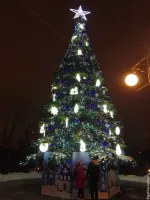 Светодинамическая елка ствольная - встроенная гирлянда: Холодный свет - "Таежная" от 11 до 21 м