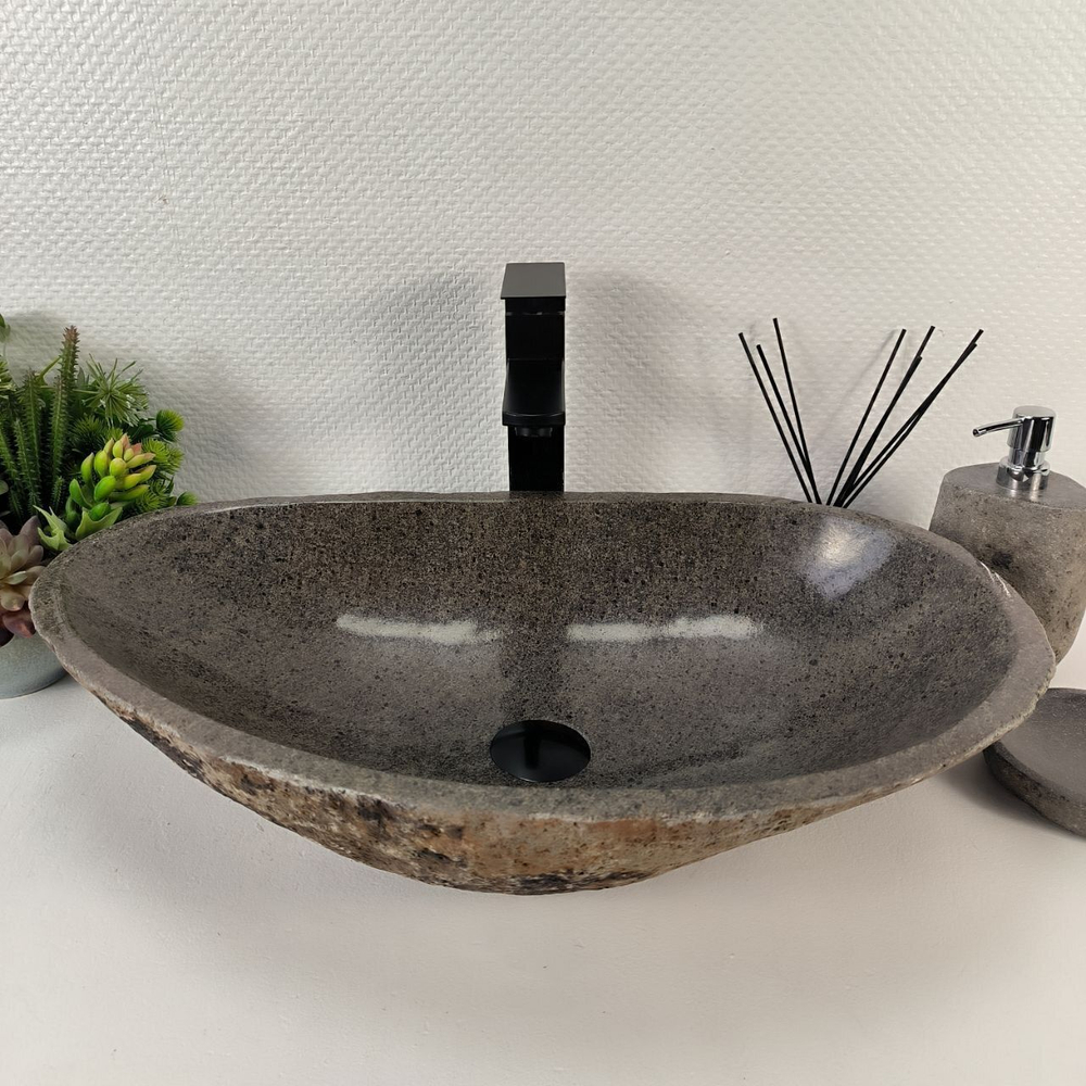 Каменная раковина из речного камня RS-05153 (61*38*14) 0858 из натурального камня