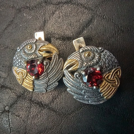 Серьги короткие "Вещие вОроны"