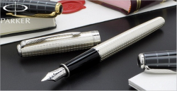 Перьевая ручка Parker Sonnet`10  Cisele Decal,  F535 (серебро 925 пробы) цвет: Silver CT, перо: Fblk, 18К
