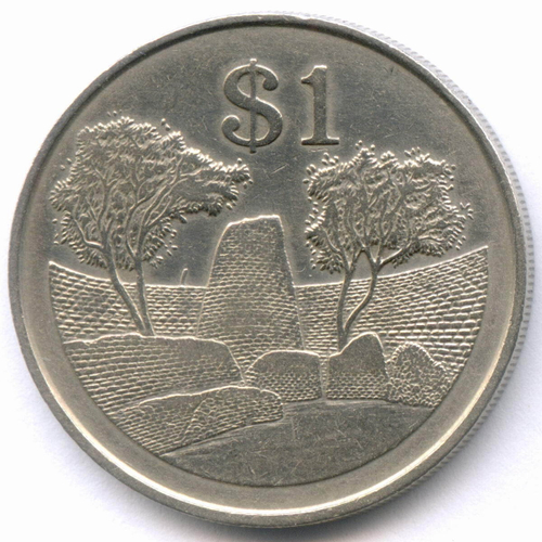 1 доллар 1980 год. Зимбабве. Медно-никель, диаметр 28.95 мм. VF