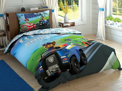 Комплект постельного белья ТАЧ Ранфорс детский "PAW PETROL TEAM" (на резинке)