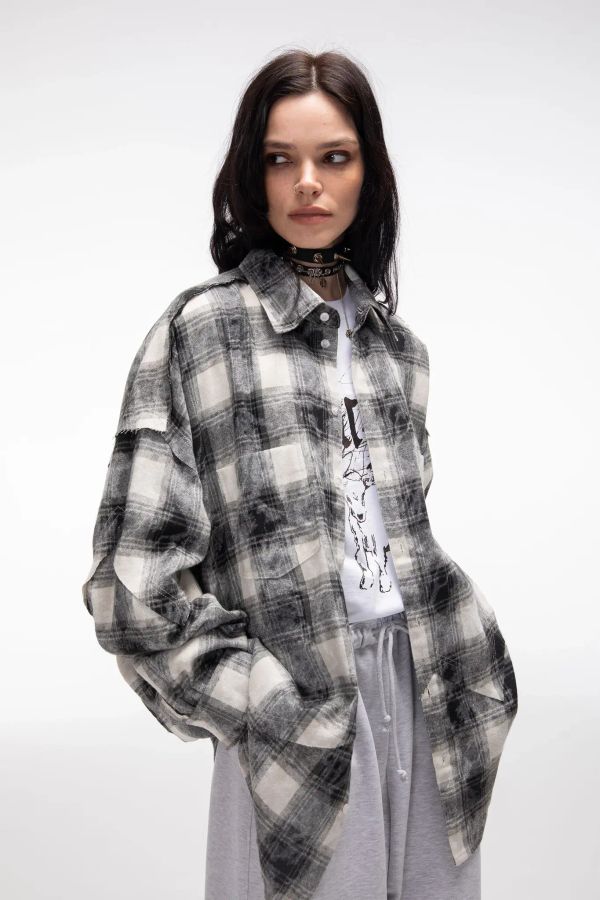 Рубашка Destroy 2.0 черно-белая - фото 3