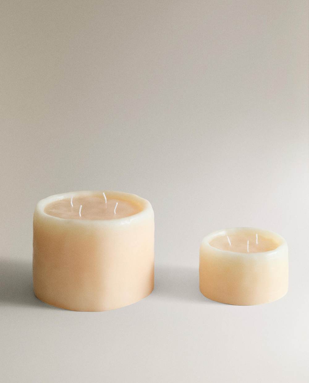 Декоративная свеча Zara Home, 7х14х14 см, бежевый, 3365/065