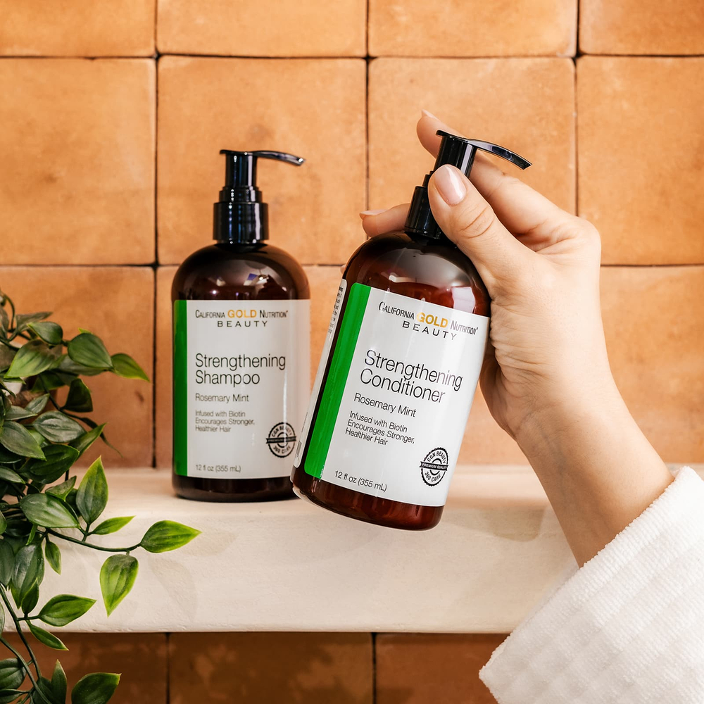 California Gold Nutrition, укрепляющий кондиционер, биотин, мята и розмарин, 355 мл (12 жидк. унций)