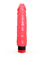 Рельефный розовый вибратор-реалистик - 19,5 см. (Цвет: розовый)